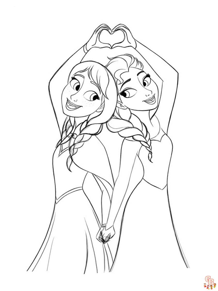 Frozen coloring page