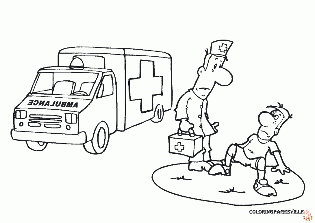 coloriage ambulances