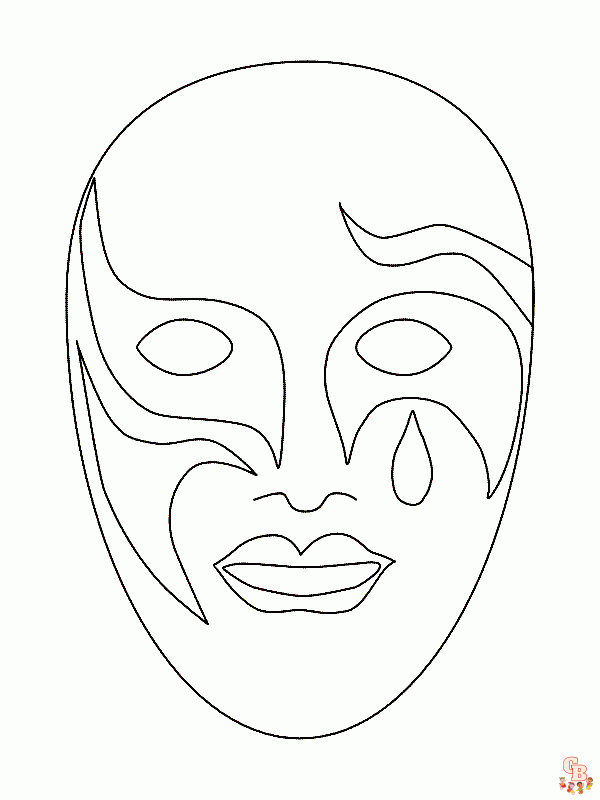Página para colorear de máscara