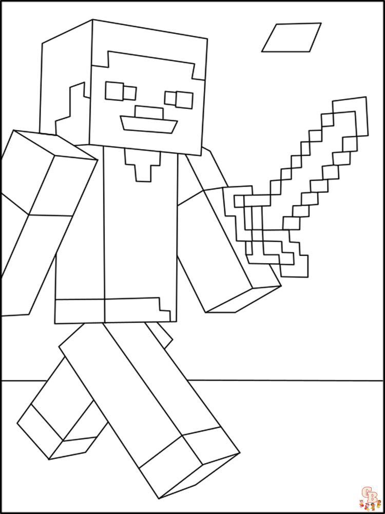 Coloriage Minecraft Steve
