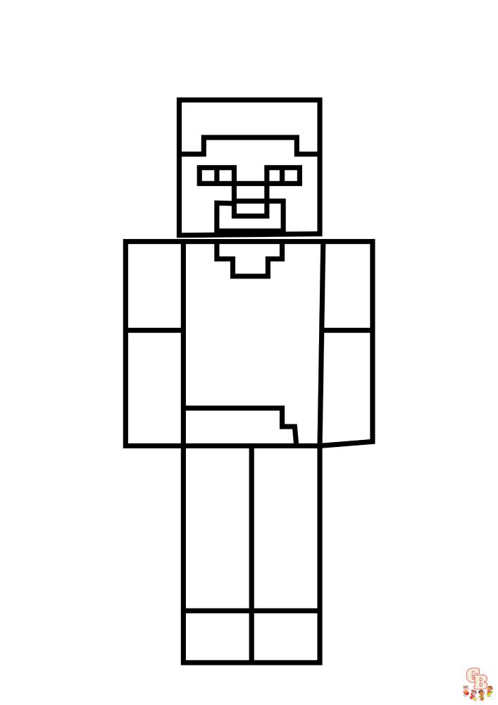 Coloriage Minecraft Steve