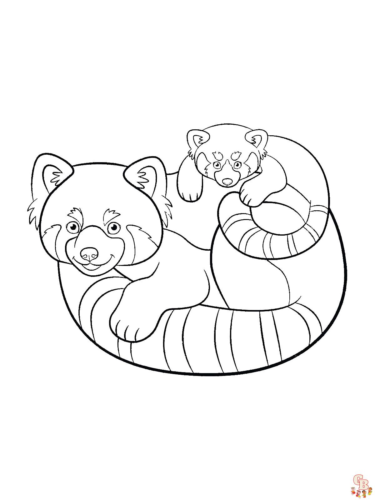 Coloriage Panda Roux