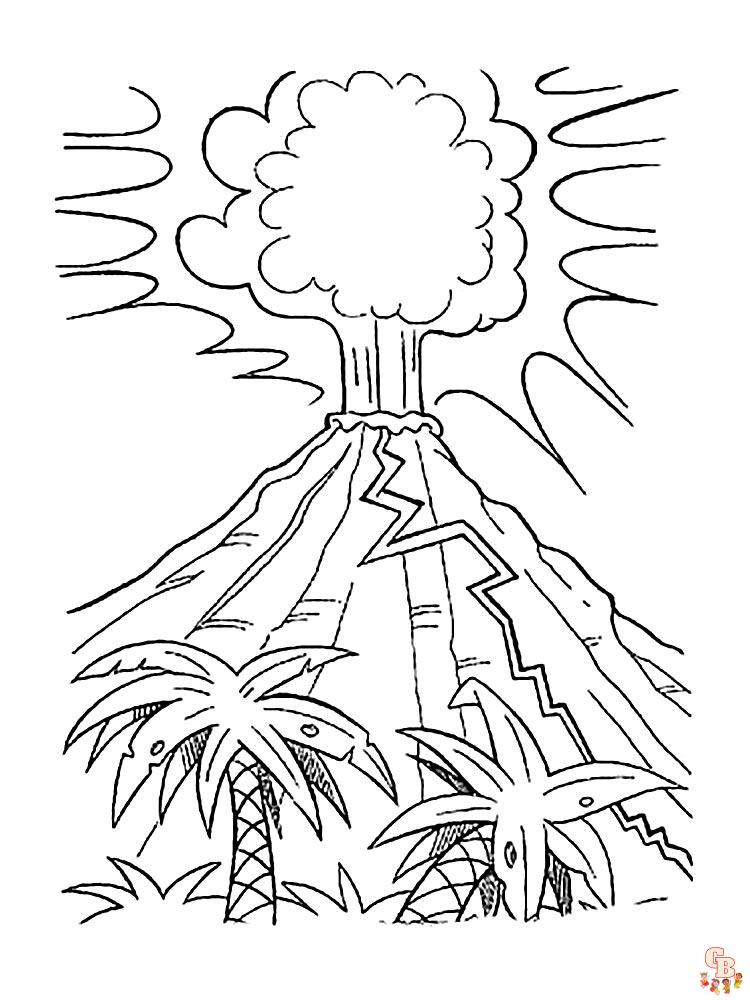 Coloriage Volcan