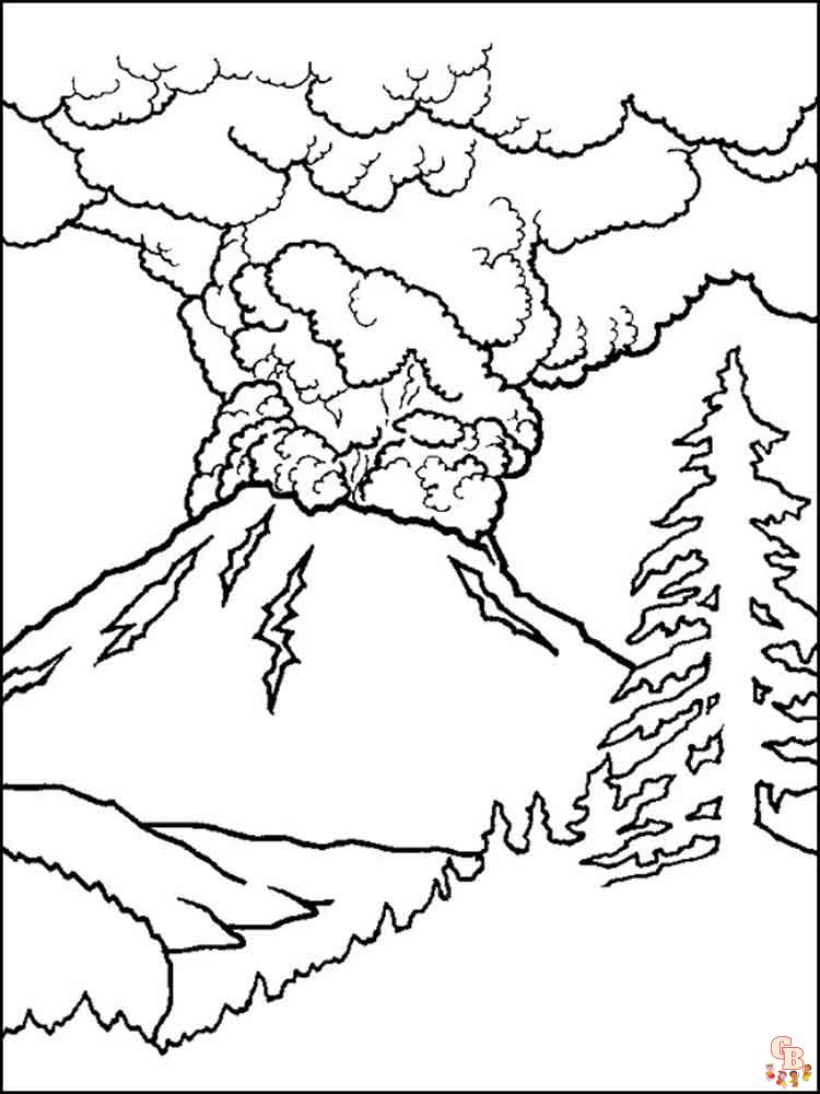 Coloriage Volcan