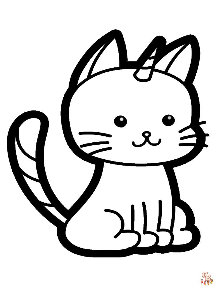 Desenho de gato unicórnio para colorir
