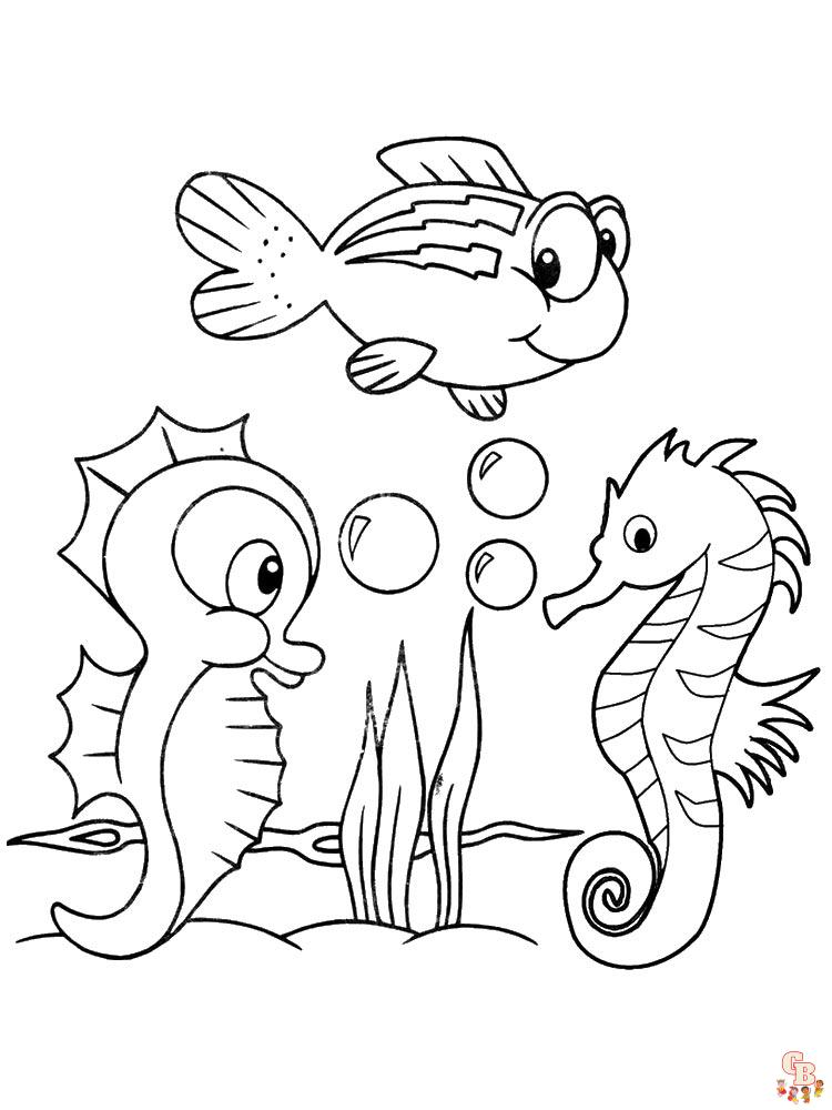 Seahorse coloring page
