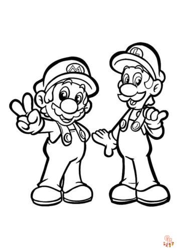 Coloriage Mario et Luigi