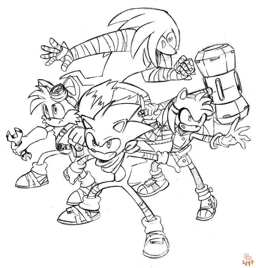 Pagina da colorare di Sonic Boom