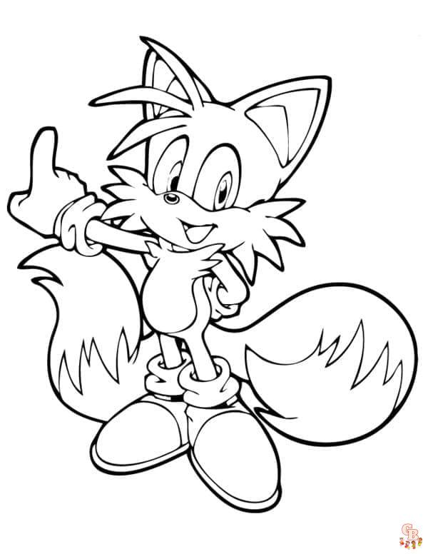 Coloriage Tails Sonic