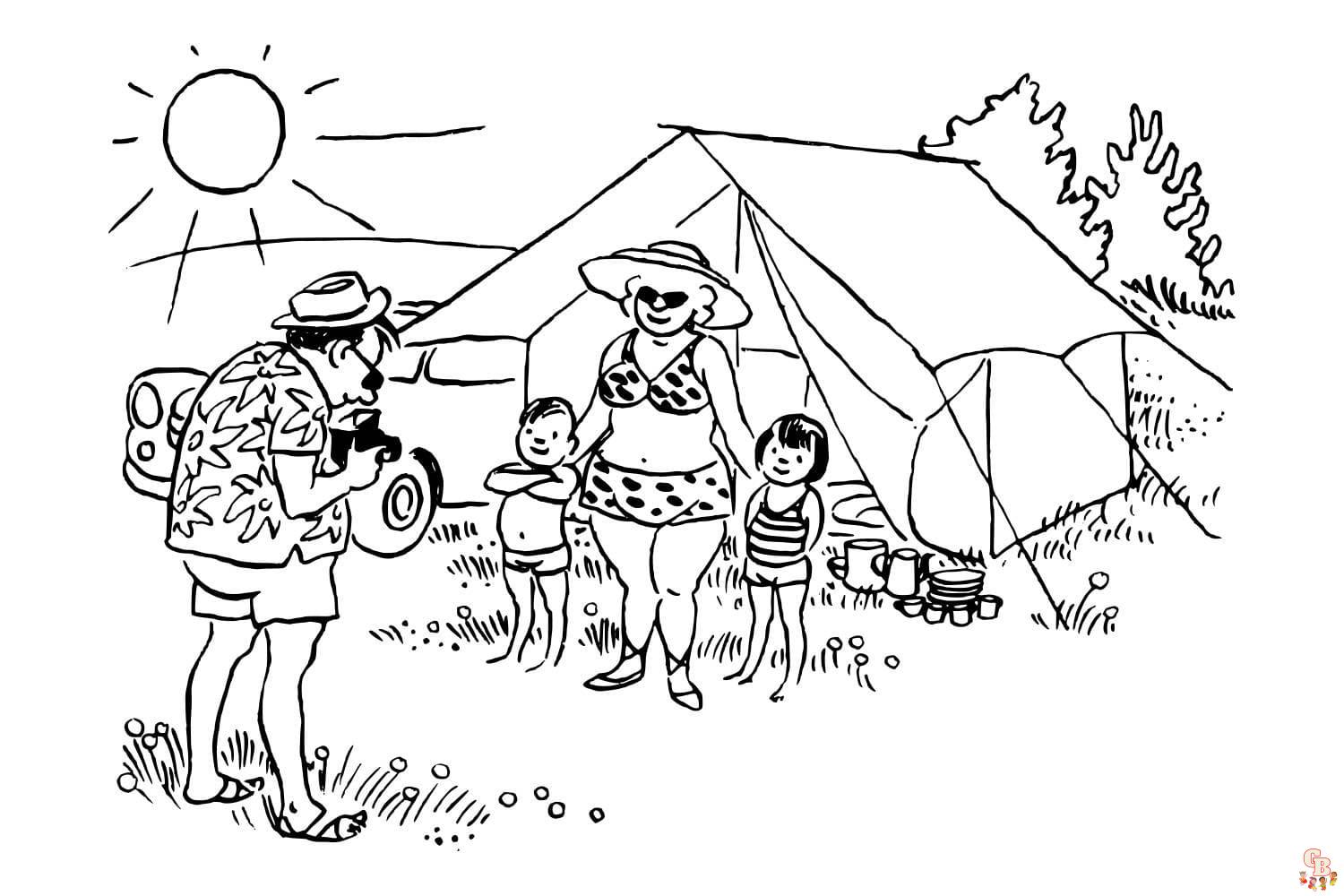 Coloriage camping
