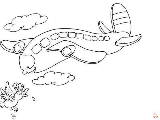 Coloriage Avion pour les Enfants - Des Pages de Coloriage Gratuites