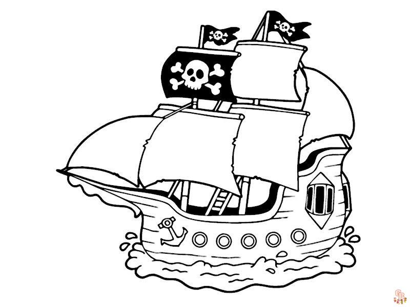 Coloriage Bateau Pirate - Modèles Gratuits à Imprimer