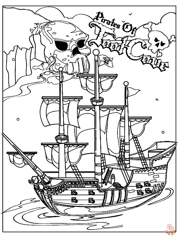 Coloriage Bateau Pirate - Modèles Gratuits à Imprimer