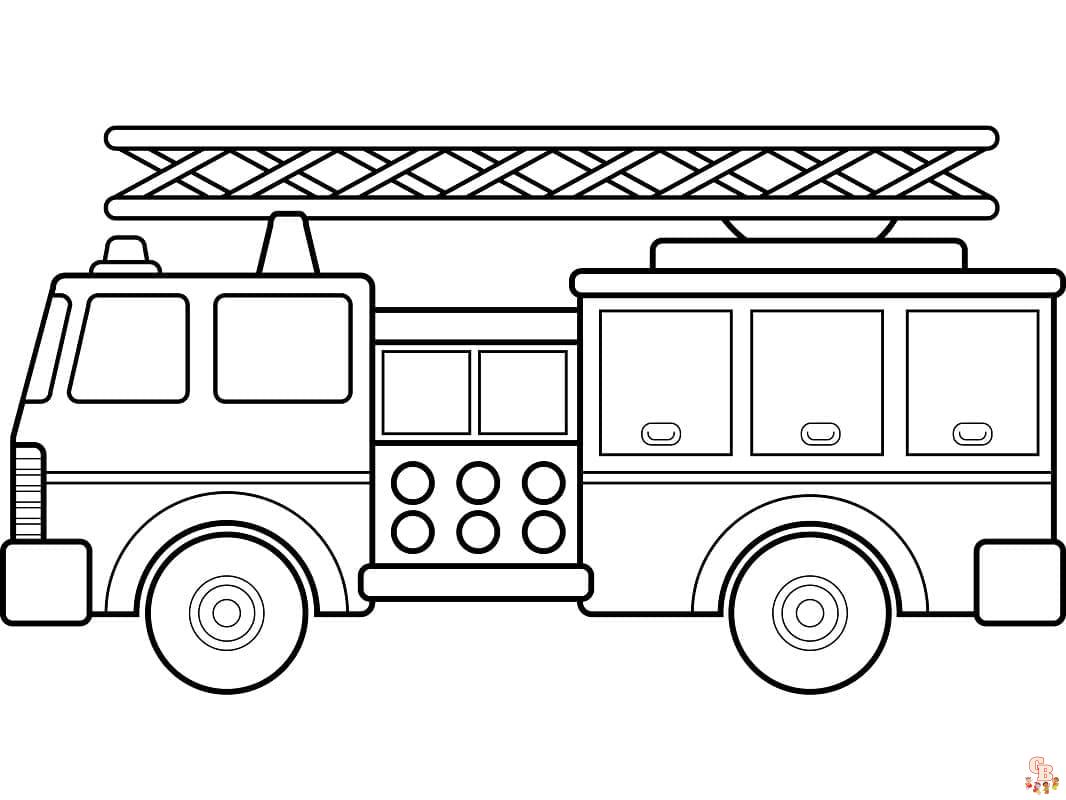 Camion de pompier coloriage Dessins gratuits pour enfants en ligne
