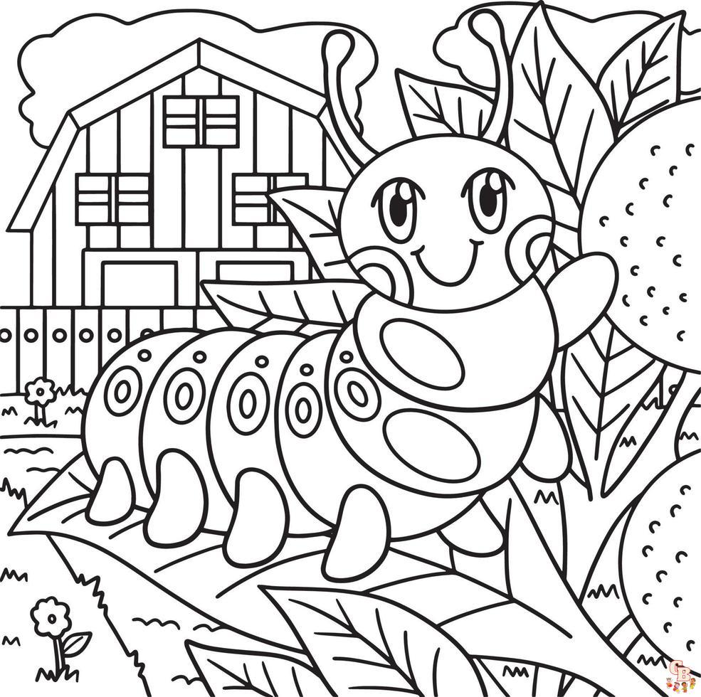 Chenille coloriage - Dessins de Chenille à colorier pour enfants et adultes