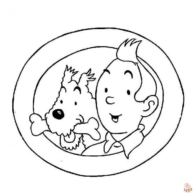 coloriage Tintin