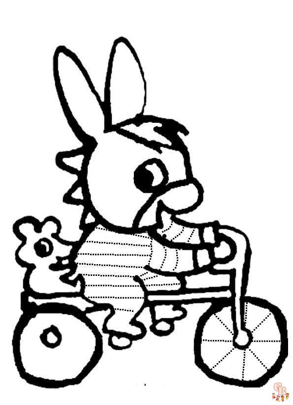 desenho de trotro andando de bicicleta para colorir