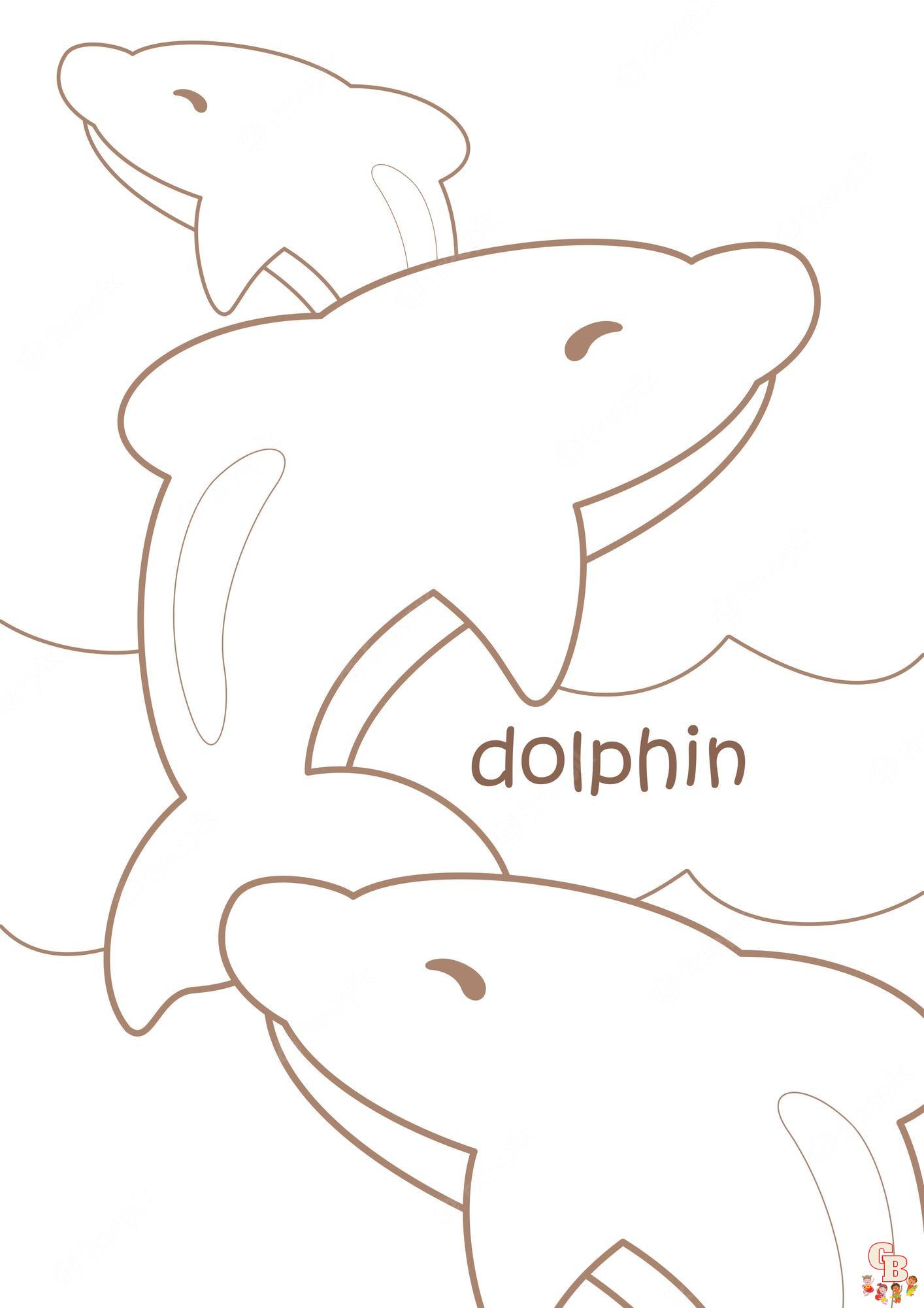 Modelli da colorare di delfini per bambini, adulti e online gratuiti