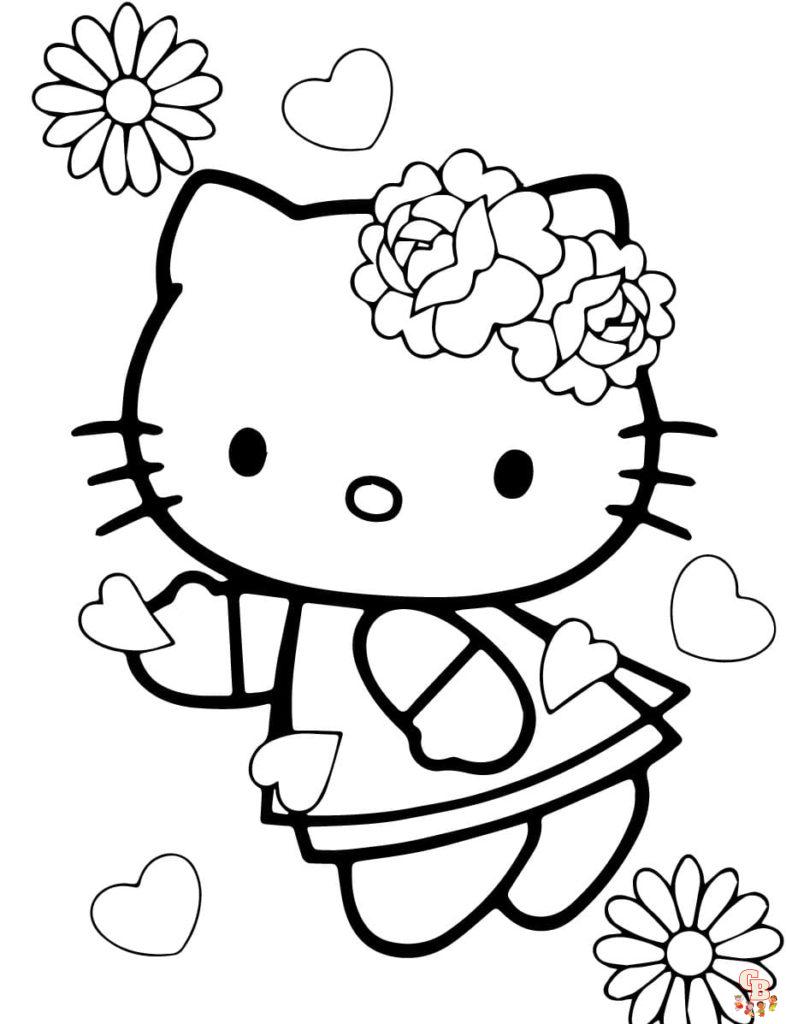 Coloriage Hello Kitty Gratuit en Ligne pour les Enfants Pages à Colorier