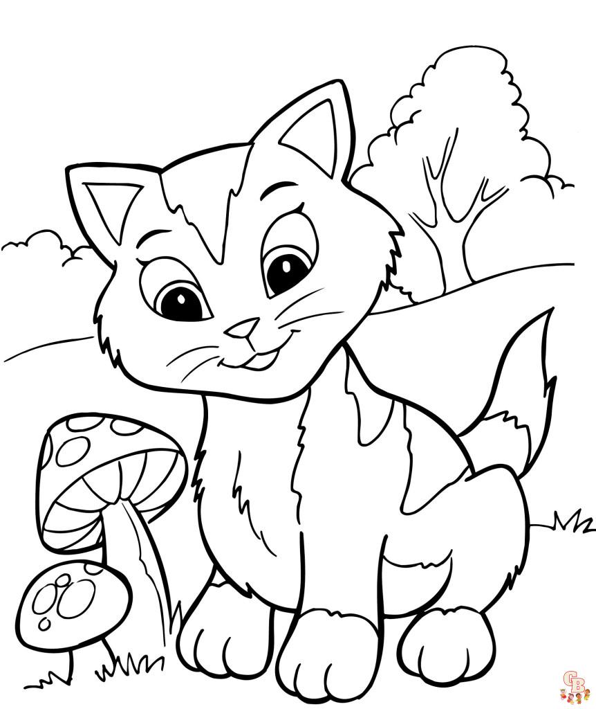 Coloriage Kawaii Animaux Chat, Lapin, Chien, Panda, Ours, Renard Hamster