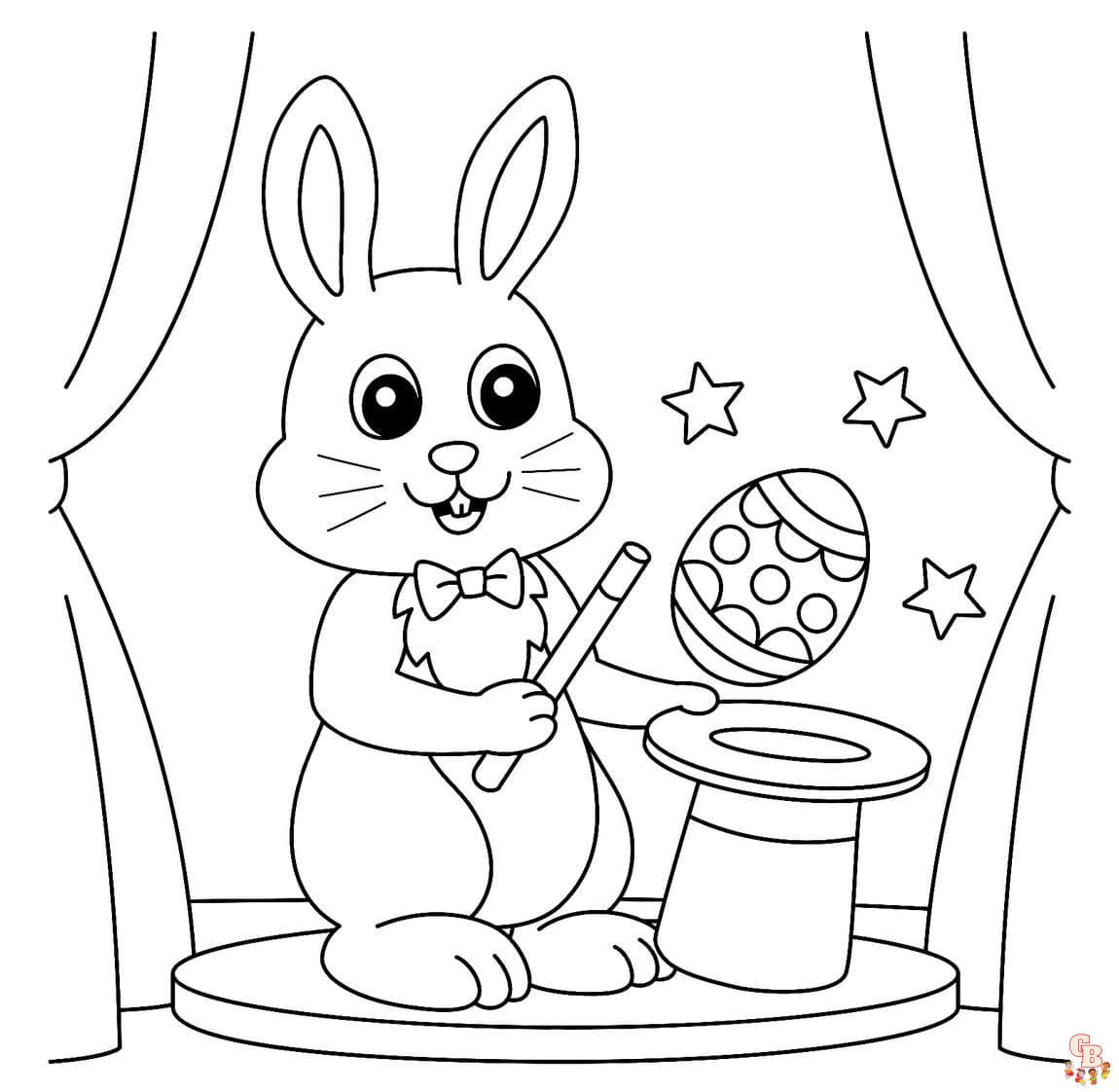 Boyama Tavşan Karikatür, Paskalya, gerçekçi, atlama, sevimli, çiçeklerle