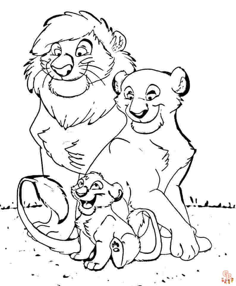 Coloriage Lion Modèles pour Enfants, Adultes et Activités Scolaires