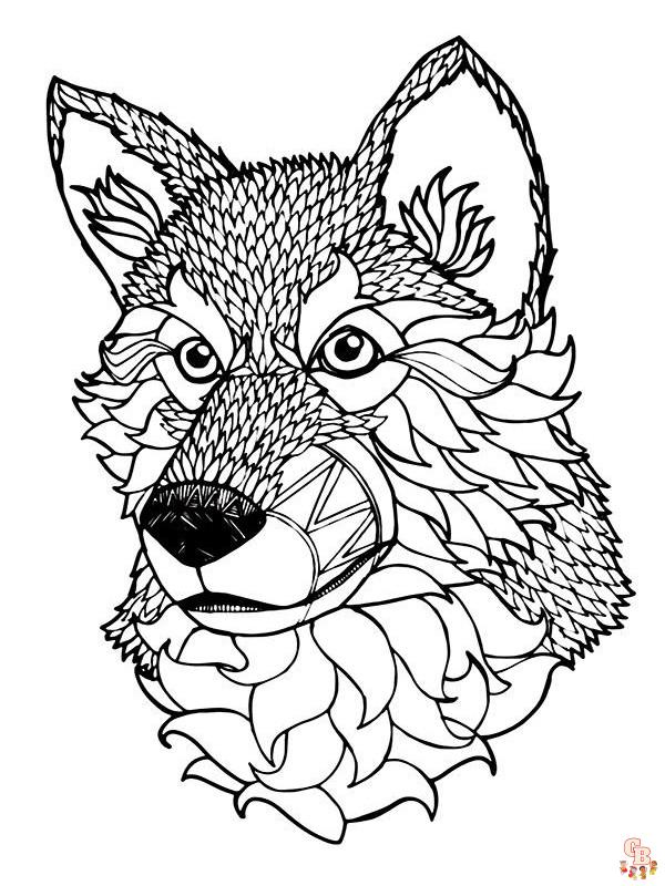 Coloriage loup pour enfants - Dessins de loups à colorier facilement