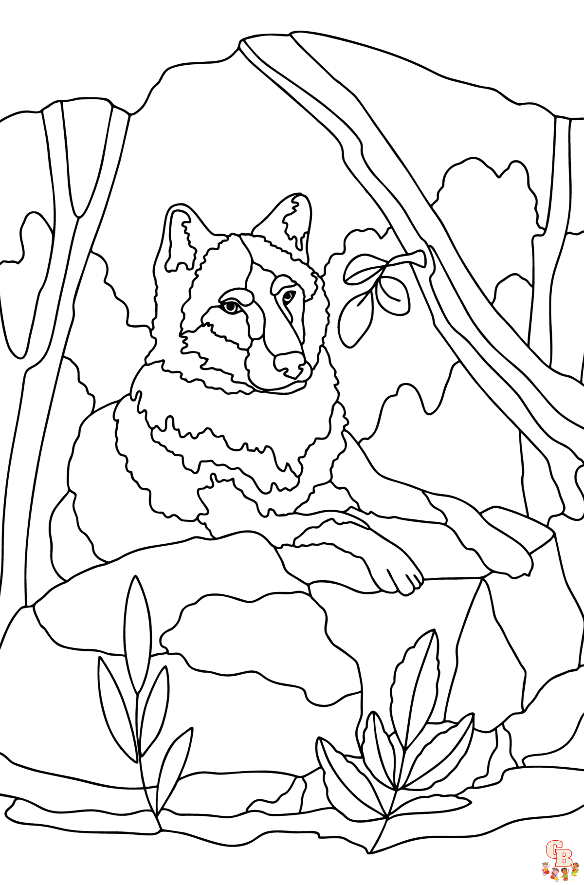 Coloriage loup pour enfants - Dessins de loups à colorier facilement