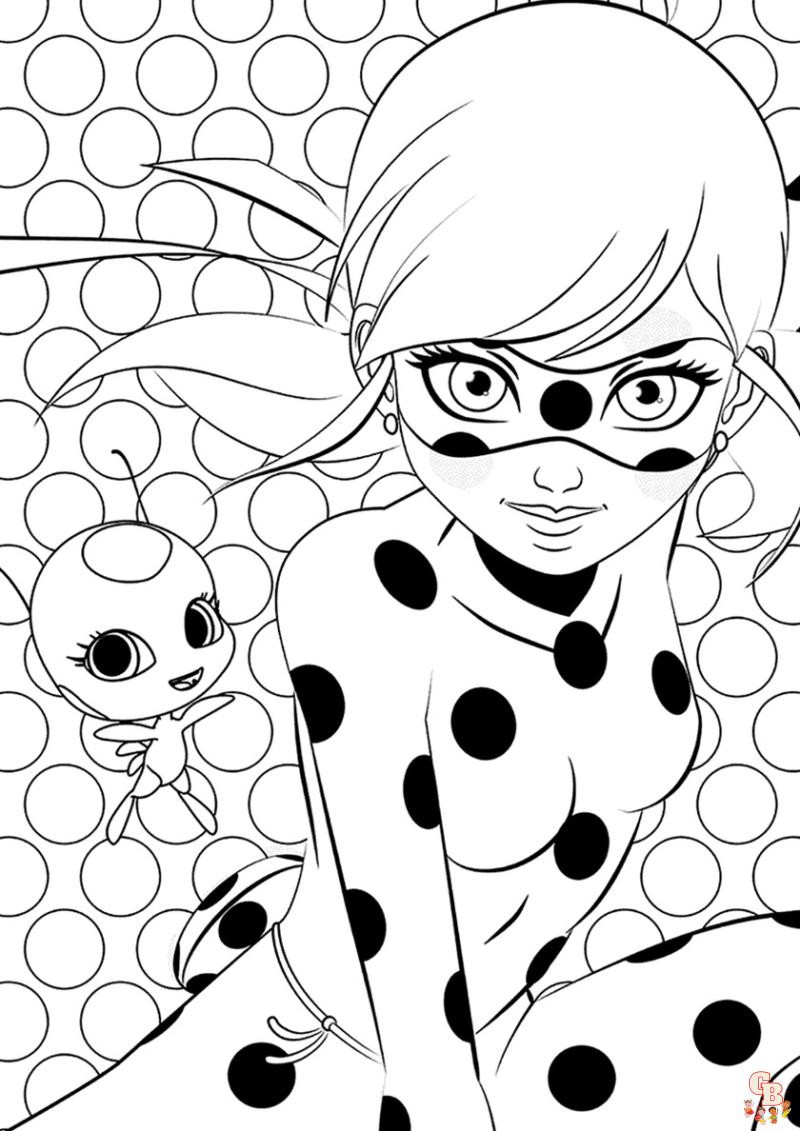Coloriage Miraculous Ladybug Pages à colorier gratuites pour enfants en utilisant la langue des người Pháp