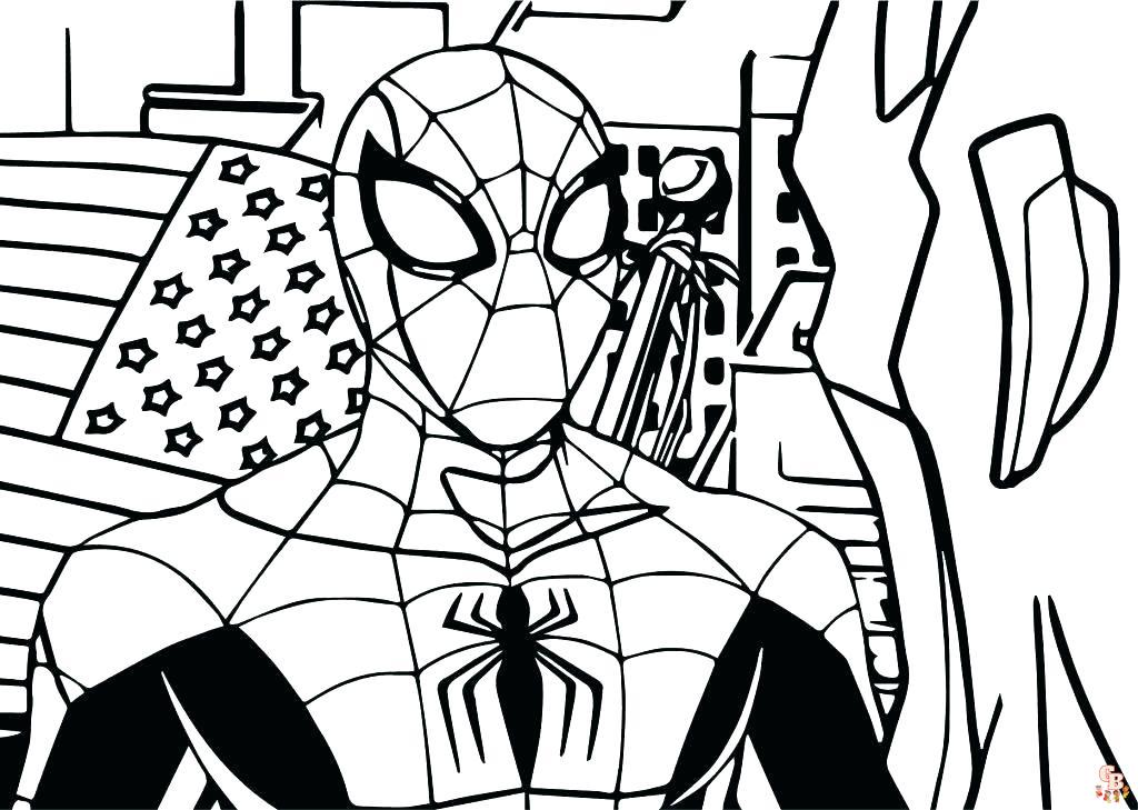 Coloriage Spiderman Pages à colorier gratuites de Spiderman en action avec ses ennemis
