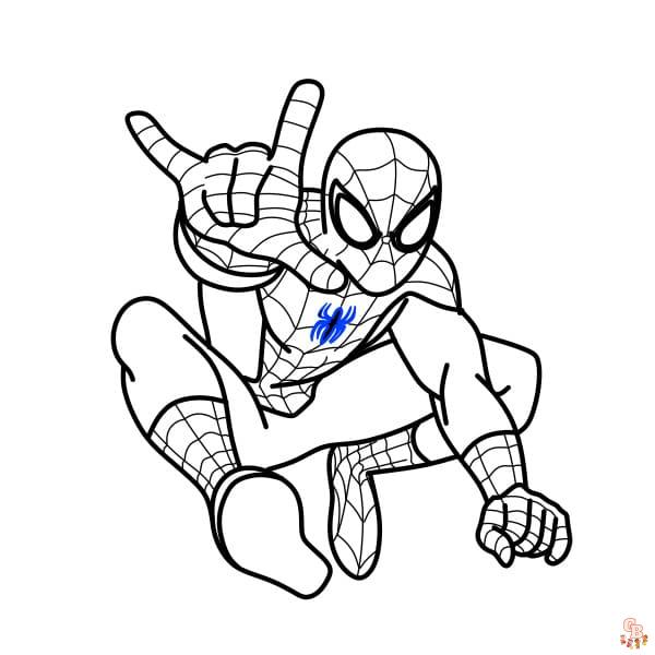 Coloriage Spiderman Pages à colorier gratuites de Spiderman en action avec ses ennemis