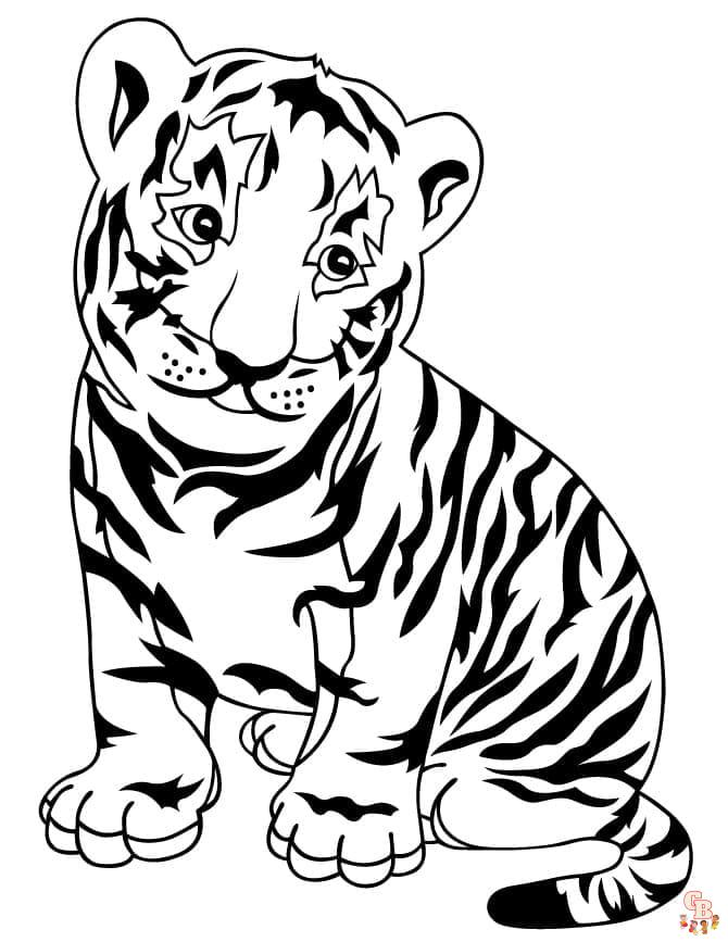 Coloriage Tigre pour Enfant - Les plus beaux modèles à imprimer