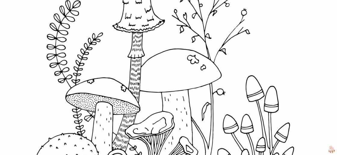 Mushroom coloring page