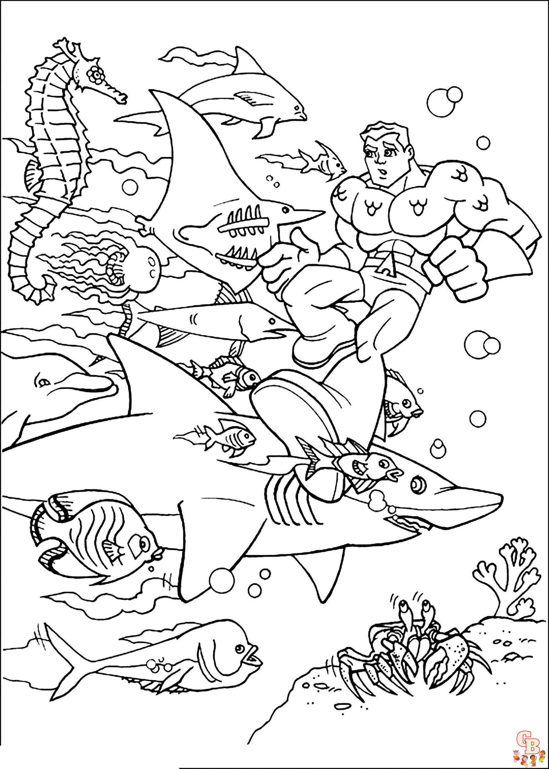 Aquaman boyama sayfası