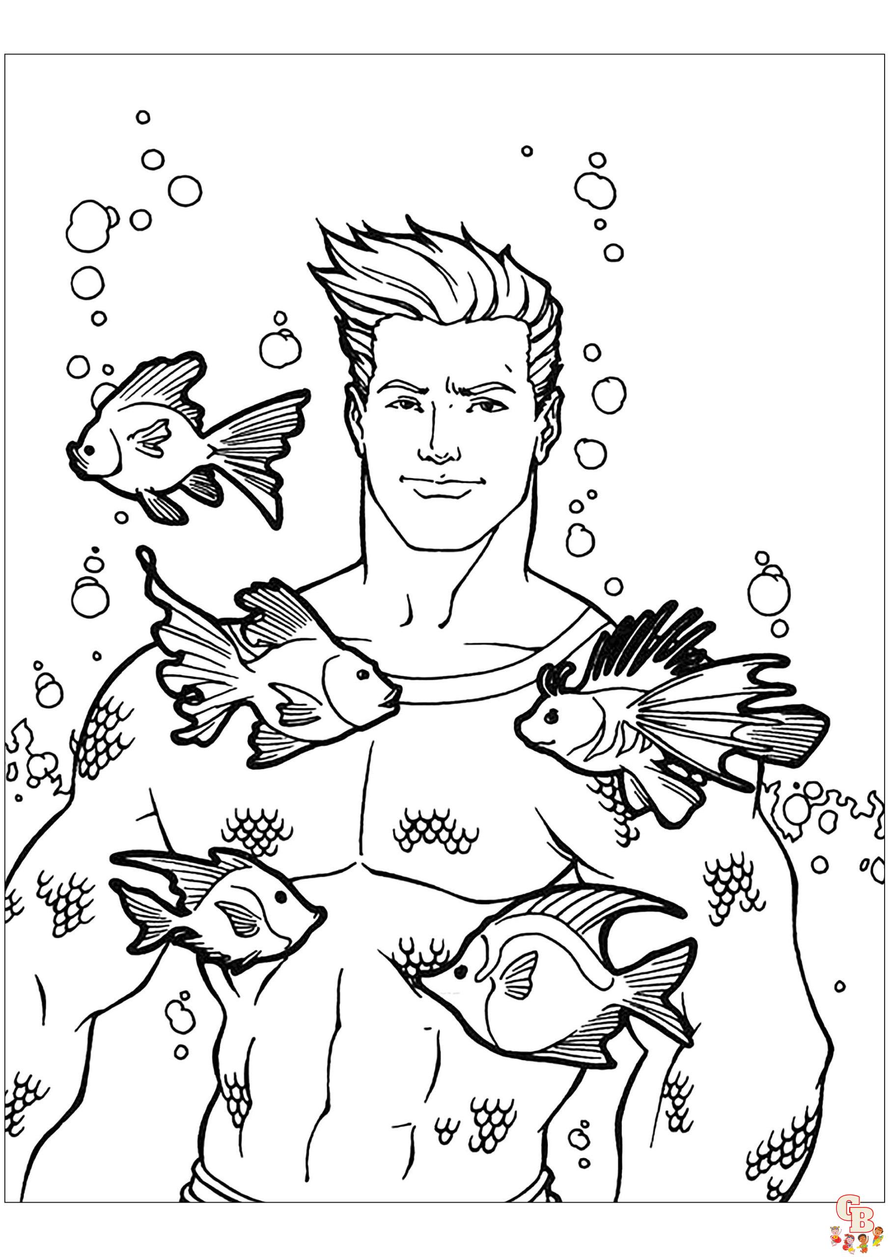 Pagina da colorare di Aquaman