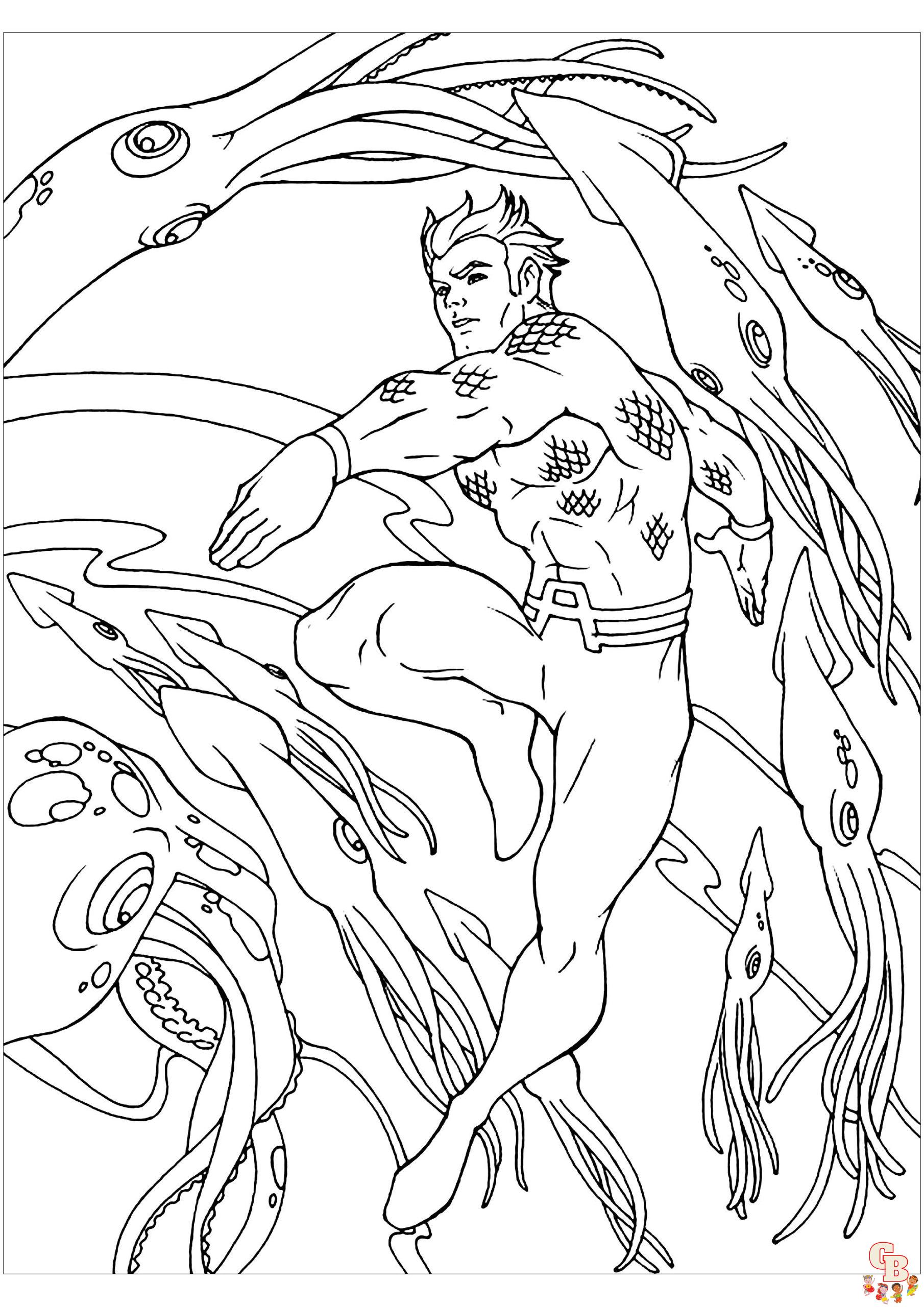 Aquaman kleurplaat