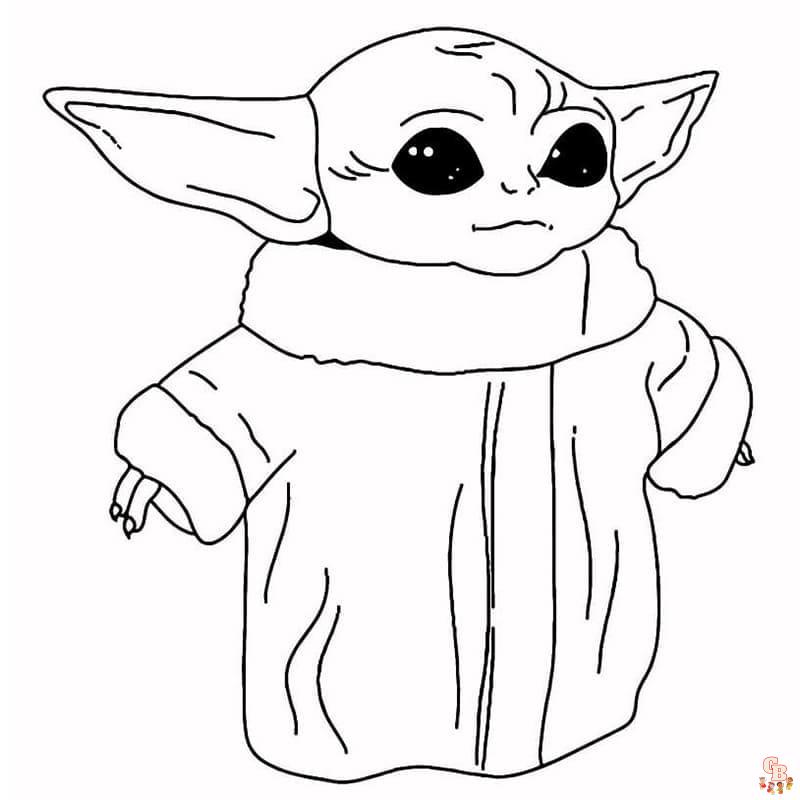 Dibujo de Bebé Yoda para colorear