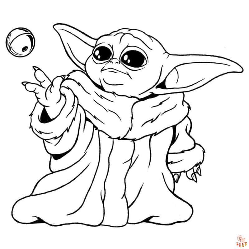 Bebek Yoda boyama sayfası