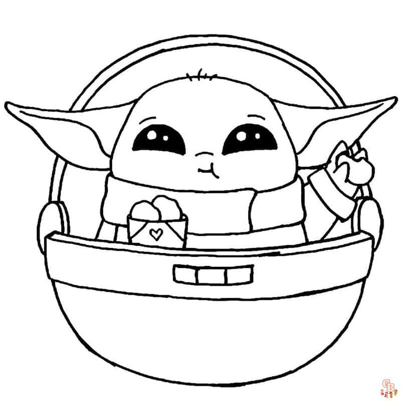Desenho do Bebê Yoda para colorir
