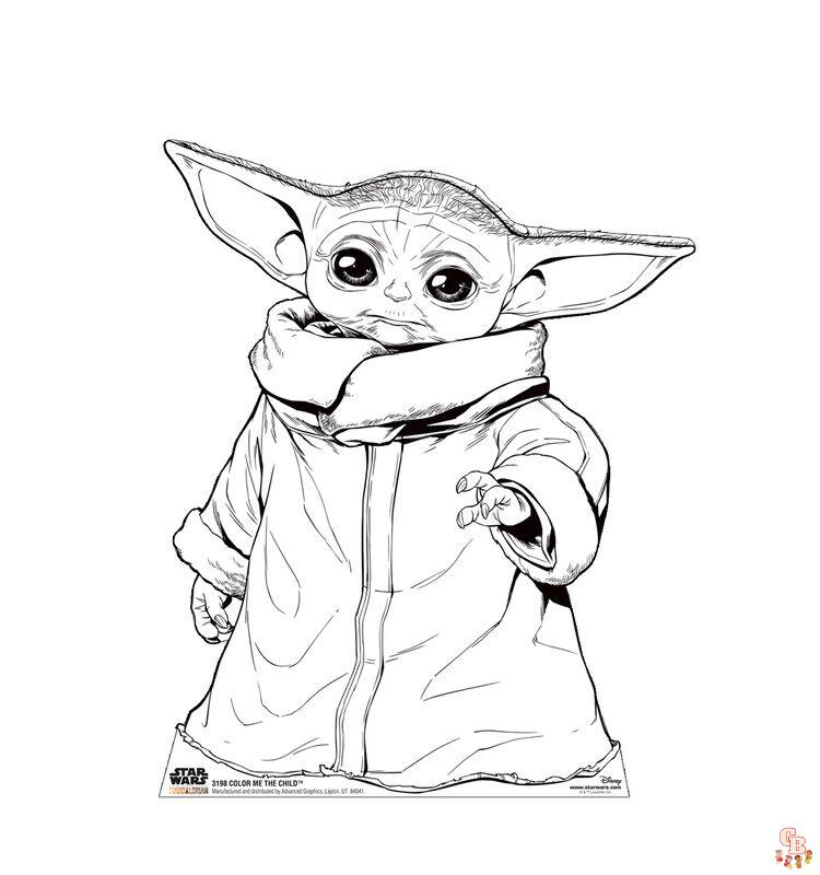 Plansa de colorat Baby Yoda