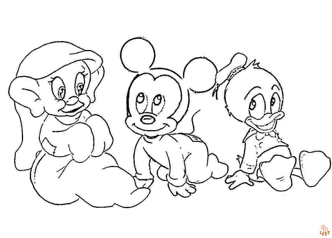 Página para colorear de bebé de Disney