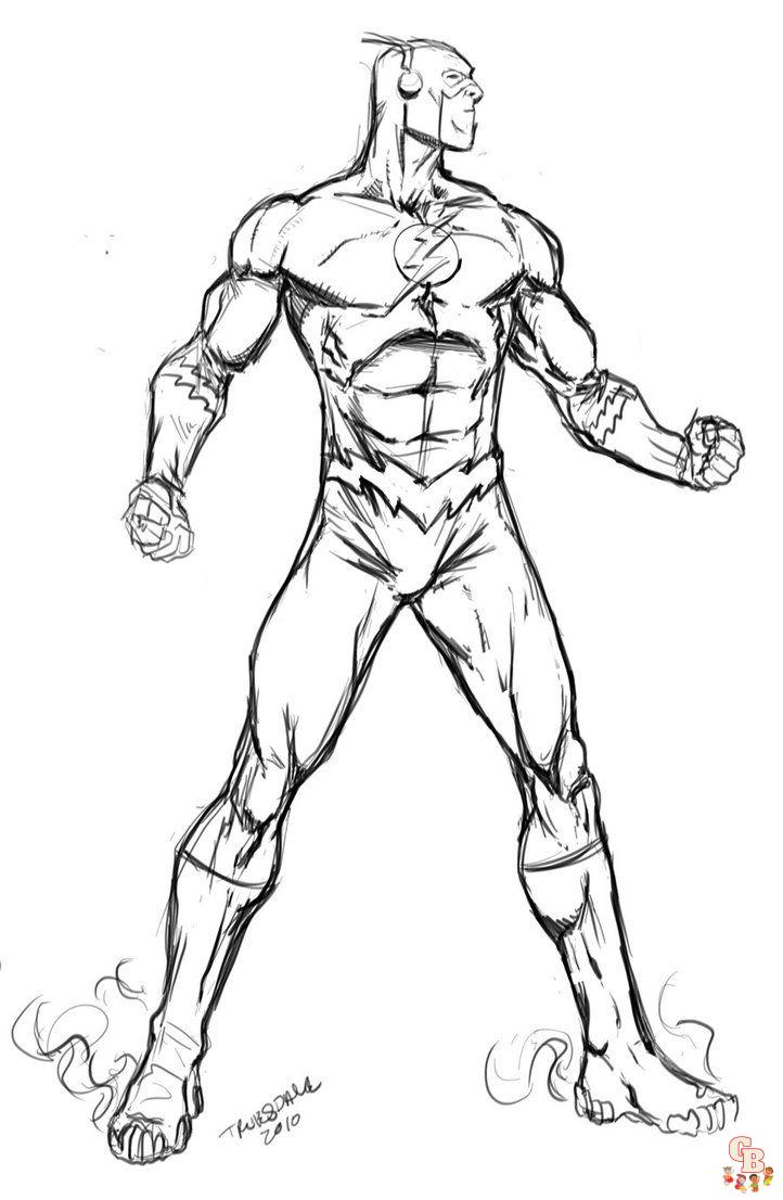 Página para colorir de super-heróis em Flash