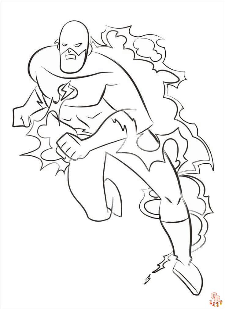 Página para colorir de super-heróis em Flash