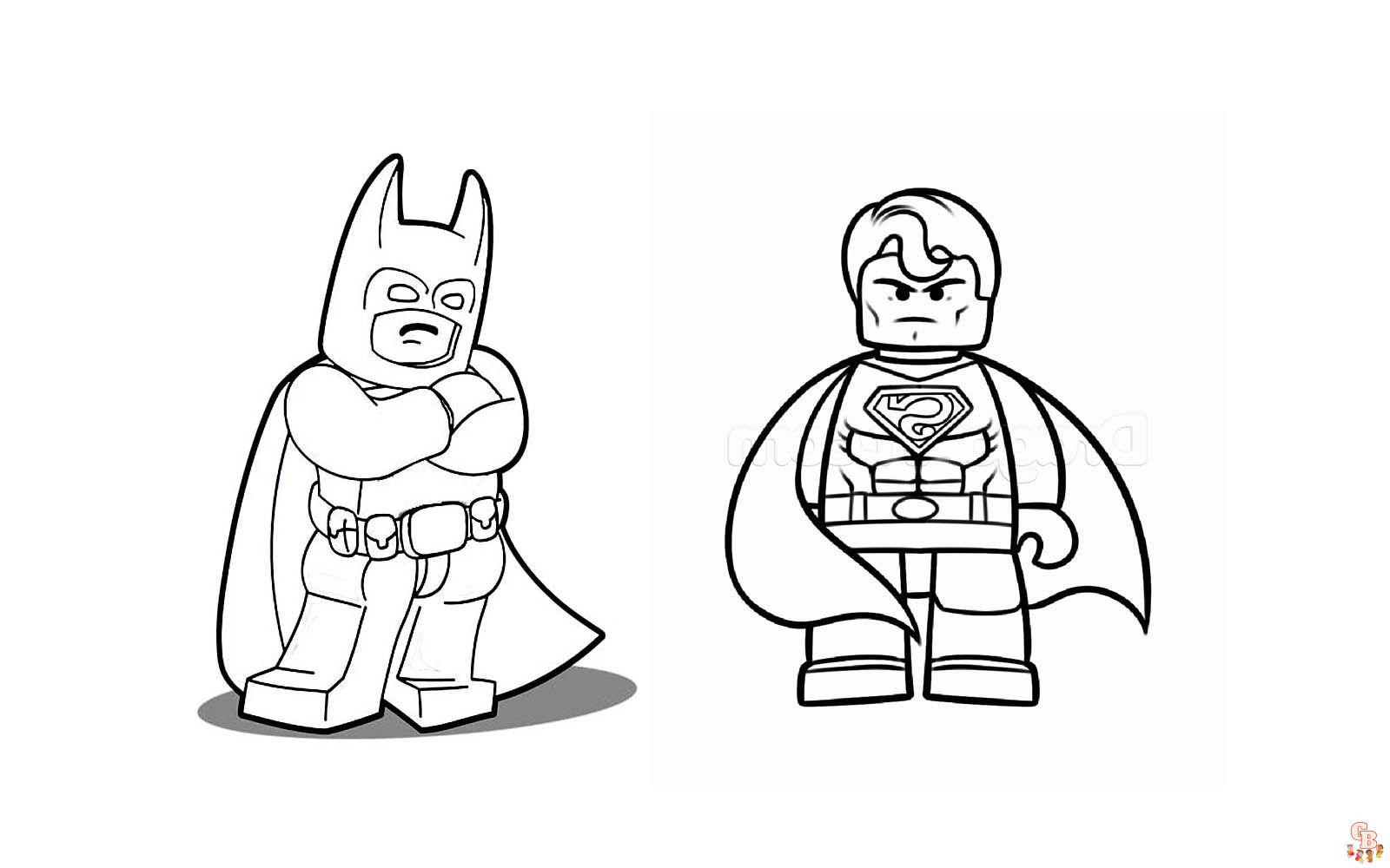 Pagina da colorare dei supereroi LEGO