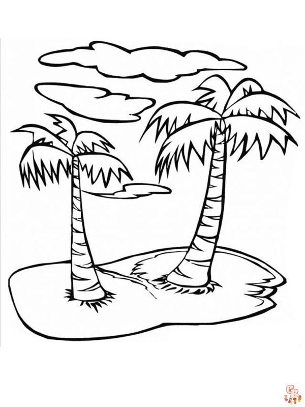 Palmboom kleurplaat