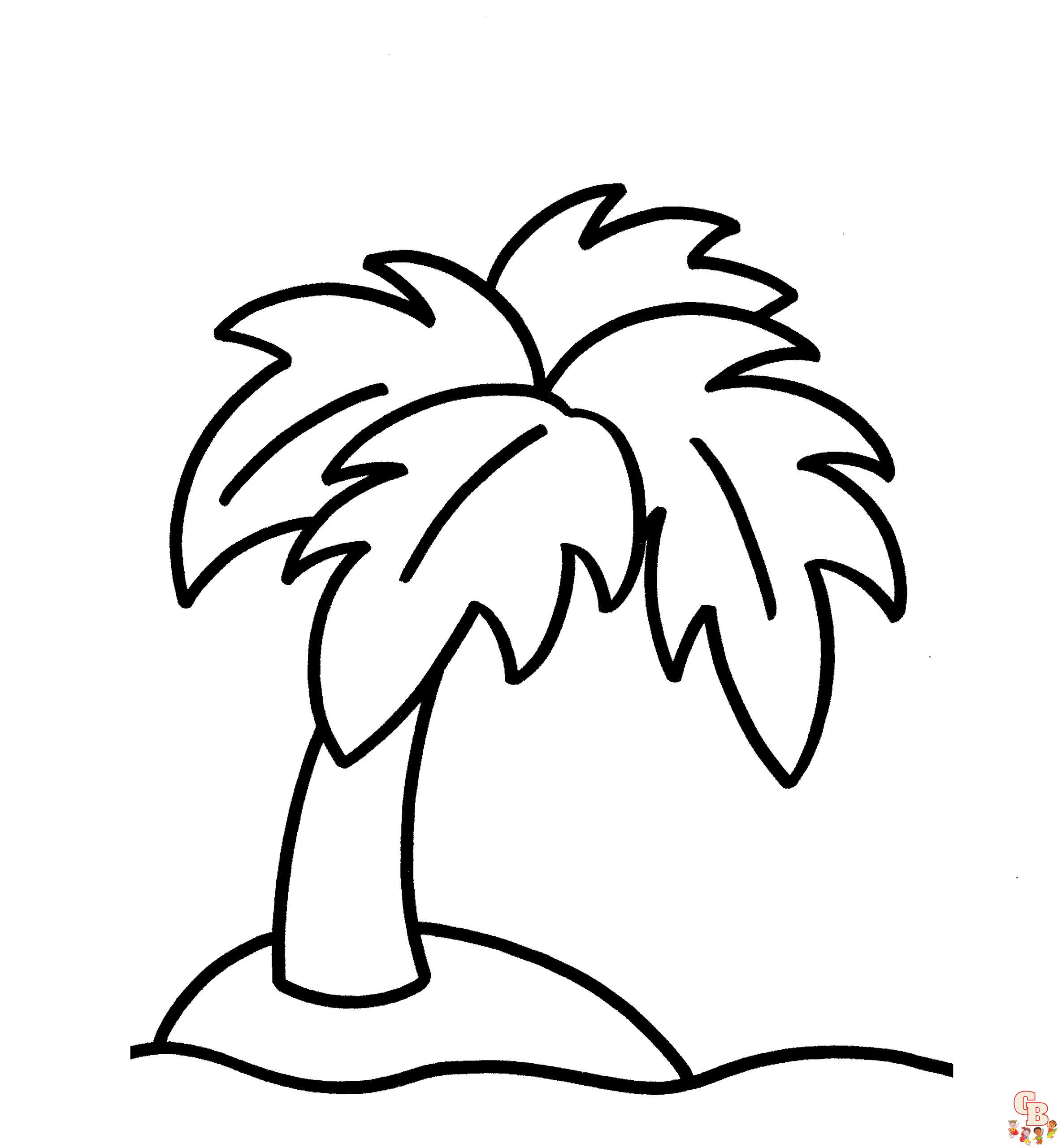 Planșă de colorat palmier
