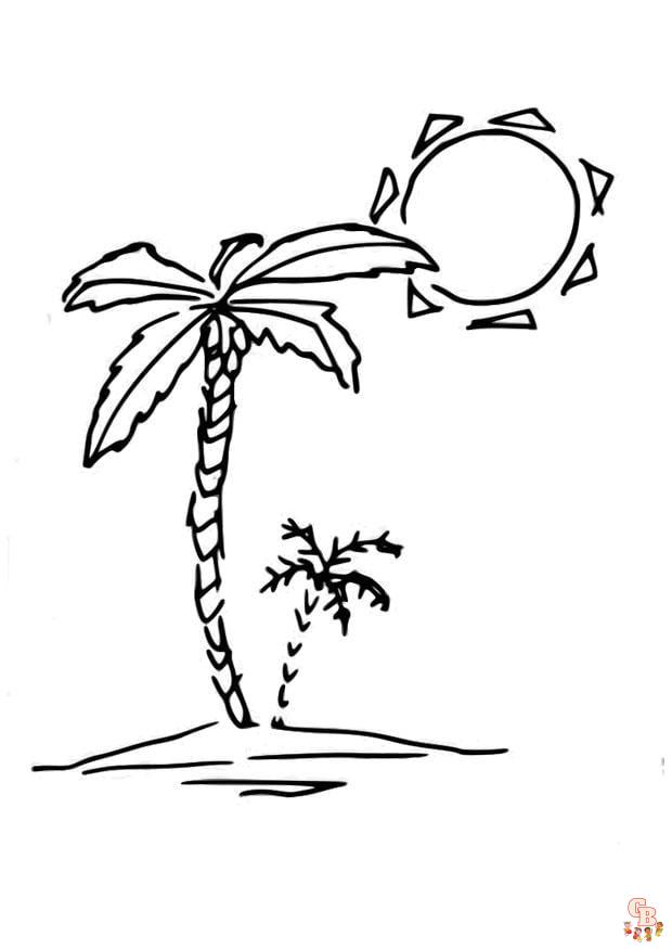 Palmiye ağacı boyama sayfası