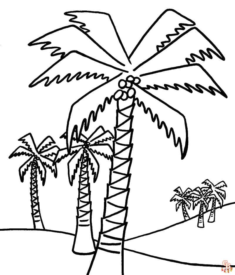 Palmiye ağacı boyama sayfası