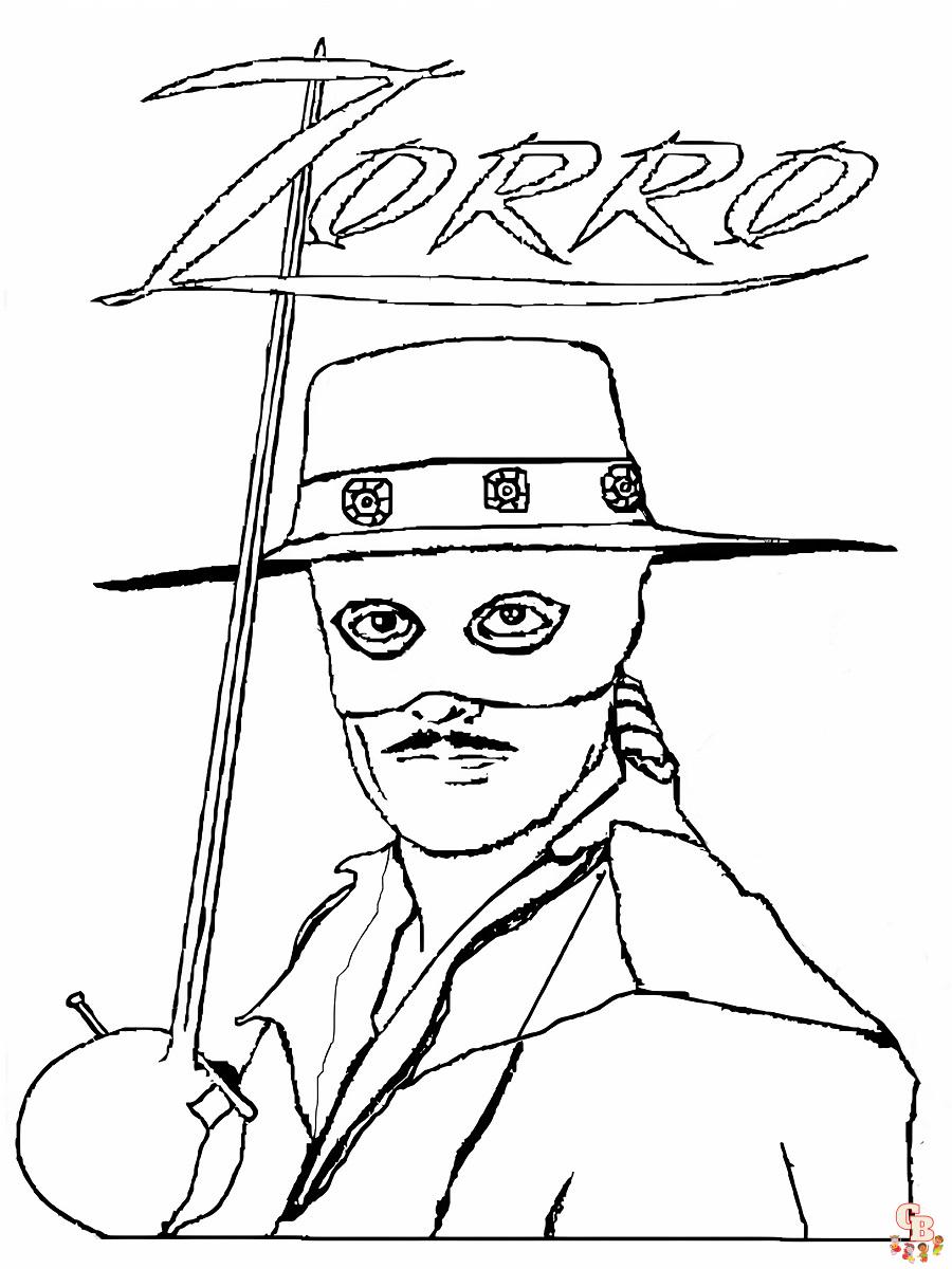 Pagina da colorare di Zorro