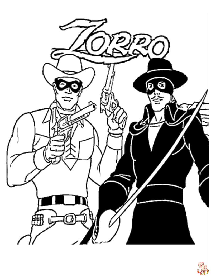 Pagina da colorare di Zorro